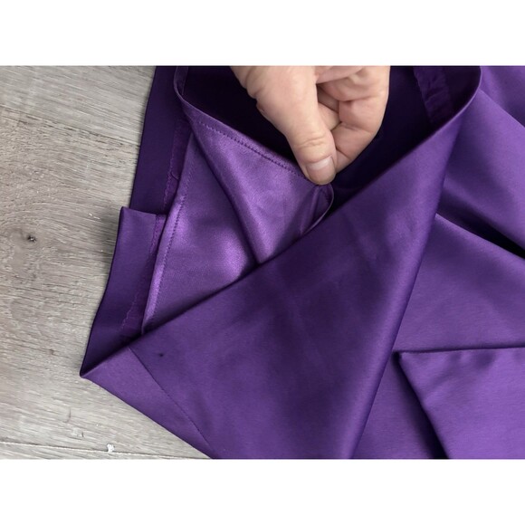 Max & Cleo Bow Front Mini Party Dress Purple Satin Evening Bodycon Sexy Sz 4 - Picture 7 of 11